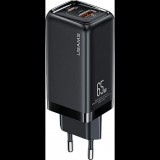 Usams HÁLÓZATI TÖLTŐ USB+TYPE-C ALJZAT 65W, PD GYORSTÖLTŐ 3.0 (CC153TC01)