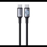 Usams HUAN adatkábel (Type-C - Type-C, 240W, PD gyorstöltő, 120cm) SÖTÉTSZÜRKE (SJ751USB01) (SJ751USB01)