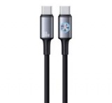 Usams HUAN adatkábel (Type-C - Type-C, 60W, PD gyorstöltő, 120cm) SÖTÉTSZÜRKE