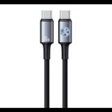 Usams HUAN adatkábel (Type-C - Type-C, 60W, PD gyorstöltő, 120cm) SÖTÉTSZÜRKE (SJ752USB01) (SJ752USB01)