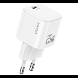 Usams JC MINI hálózati töltő Type-C aljzat (25W, PD gyorstöltő, GaN) FEHÉR (CC289TC02) (CC289TC02)
