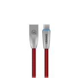 USAMS kábel fonott U-Light USB-C vörös 1,2m TCZSUSB04 (US-SJ184)