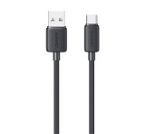 USAMS KY adatkábel (USB - Type-C, 3A, gyorstöltő, 300cm) FEKETE