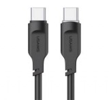 Usams LITHE SERIES adatkábel (Type-C - Type-C, 100W, PD gyorstöltő, 120cm, LED jelzés) FEKETE