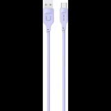 Usams LITHE SERIES adatkábel (USB - Type-C, 6A, PD gyorstöltő, 120cm, LED jelzés) LILA (SJ568USB03) (brak)