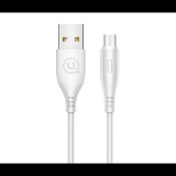 USAMS SJ268USB02 USB-A apa - Micro USB apa 2.0 Adat és töltőkábel - Fehér (1m) (SJ268USB02)