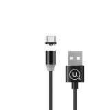Usams SJ293USB01 mágneses Type-C - USB-A töltőkábel fekete (1299150) (SJ293USB01) - Adatkábel