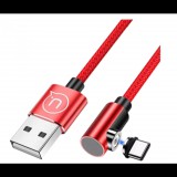 USAMS SJ445USB02 jobb oldalas mágneses USB-C - USB töltőkábel 1m piros (1337681) (SJ445USB02) - Adatkábel
