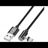 USAMS SJ446USB01 jobb oldalas mágneses USB Micro - USB töltőkábel 1m fekete (1337686) (SJ446USB01)