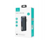 Usams SJ463HUB01 3-port Type-c mini Hub Card Reader Black