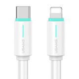 USAMS SJ735 YU Series Type-C - Lightning kábel 1m 30W - fehér