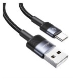 Usams sy adatkábel (usb - type-c, 6a, pd gyorstöltő, 120cm, cipőfűző) fekete