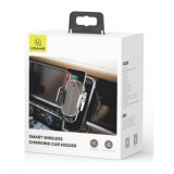 Usams szellőzőrácsra helyezhető autós mobiltelefon tartó beépített vezeték nélküli töltővel, automatikus záródással