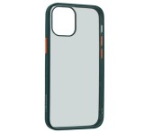 USAMS szilikon telefonvédő (ütésállóság, átlátszó hátlap) SÖTÉTZÖLD Apple iPhone 12 mini