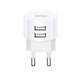 Usams T20 hálózati töltő 2 USB aljzat (10W, gyorstöltő) FEHÉR