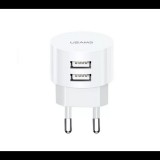 USAMS T20 kerek töltőfej 2XUSB 2.1 Fehér, US-CC080