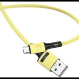 Usams U52 adatkábel (USB - Type-C, 2A, gyorstöltő, 100cm, törésgátló) CITROMSÁRGA (SJ436USB03) (69876-uniw)