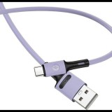 Usams U52 adatkábel (USB - Type-C, 2A, gyorstöltő, 100cm, törésgátló) LILA (SJ436USB04) (69874-uniw)
