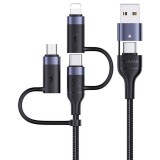 Usams U62 3 in 1 Fast Charge Cable 1,2m Black SJ547USB01