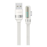 Usams us-sj651adatkábel (usb - type-c, 66w, gyorstöltő, 90 fokos, cipőfűző, 120cm) fehér