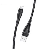 USAMS USB apa - Lightning apa töltő és adat kábel 1m - Fekete (SJ391USB01)