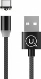 USAMS USB apa - Mágneses USB-C apa Adat- és töltőkábel - Fekete