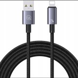 USAMS USB Lightning 2.4A 2 m Gyors Töltő Acél Kábel SJ669USB01 US-SJ669 (USA1049)