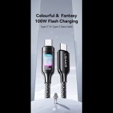 Usams USB Type-C kábel - USB Type-C 1,2 m szürke ( )