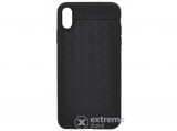 Usams Woven telefonvédő gumi/szilikon tok Apple iPhone XS Max (6,5") készülékhez, fekete