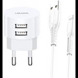 Usams XTXLOGT1804 hálózati töltő 100cm-es Lightning kábellel fehér (XTXLOGT1804)