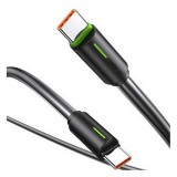 Usams yu adatkábel (type-c - type-c, 60w, gyorstöltő, 100cm, cipőfűző) fekete