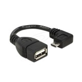 USB 2.0 A anya - USB micro B apa OTG 90 fokos kábel 10cm DeLock 83104
