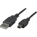 USB 2.0 kábel [1x USB 2.0 dugó A - 1x USB 2.0 mini dugó B] 1.80 m fekete Manhattan 756617 (333375-CG)