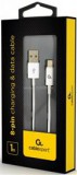USB 2.0 - LIGHTNING 8-PIN ADAT- ÉS TÖLTŐKÁBEL, 1M FEHÉR (CC-USB2P-AMLM-1M-W)