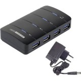 USB 3.0 4 port Hub tápegységgel, Renkforce (RF-3016752)