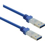 USB 3.0 csatlakozókábel, 1x USB 3.0 dugó A - 1x USB 3.0 dugó A, 1 m, kék, aranyozott, renkforce (RF-4369446)