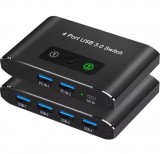 USB 3.0 KVM switch 4 USB port két számítógép megosztásához (billentyűzet, egér, pendrive)