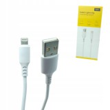 USB-A - Lightning kábel 1,8m 2A töltőkábel fehér szilikon, Setty KT-L