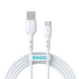 USB-A - USB-C kábel 1m 3A töltőkábel fehér, BWOO BO-X172C