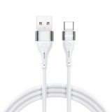 USB-A - USB-C kábel 1m 3A töltőkábel szilikon fehér, BWOO BO-X280C