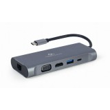 USB-C elosztó GEMBIRD A-CM-COMBO7-01 Szürke 100 W