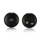 USB-C (Type-C) adatkábel, töltőkábel, USB-USB-C, fekete, 2.1A 1m, Remax RC-099a