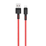 USB-C (Type-C) adatkábel, töltőkábel, USB-USB-C, piros, 5A 1m, XO NB-Q166