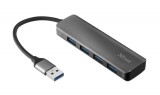 USB elosztó-HUB, 4 port, alumínium, USB 3.2 Gen 1, TRUST Halyx (TRP23327)