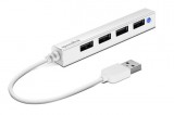 USB elosztó-HUB, 4 port, USB 2.0, SPEEDLINK Snappy Slim fehér (SLUHSSW)