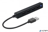 USB elosztó-HUB, 4 port, USB 2.0, SPEEDLINK "Snappy Slim" fekete