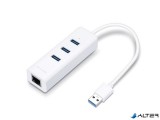 USB elosztó-HUB és ethernet átalakító, 3 port, USB 3.0, TP-Link &#039;UE330&#039;