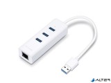 USB elosztó-HUB és ethernet átalakító, 3 port, USB 3.0, TP-LINK "UE330"