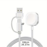 USB és TYPE-C PD Kettős Portos Mágneses Töltőkábel Apple Watch Sorozathoz