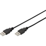 USB kábel 1x USB 2.0 dugó A - 1x USB 2.0 dugó A 1,80 m Fekete Digitus 678039 (AK-300101-018-S)